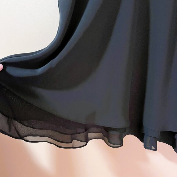 SHEER LAYERED MSK stretch waist MIDI black elegant all occasion skirt Size M - Picture 6 of 8